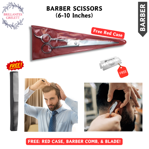 Barber Scissors 6-10 Inches (Sharpened) Basyada Carbon Steel Quality Gunting Asero Haircutting Shear